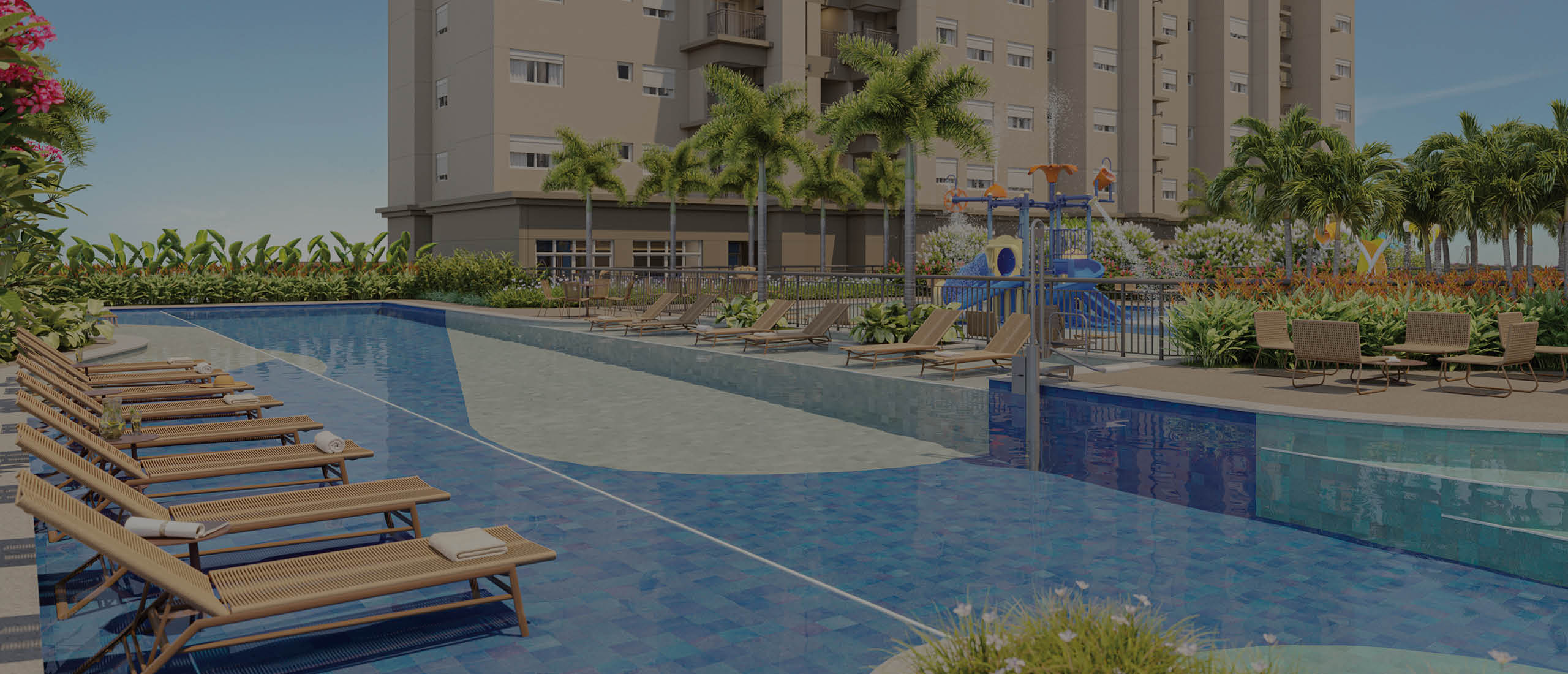 Perspectiva Ilustrada das Áreas de Lazer - Gran Resort Reserva São Caetano